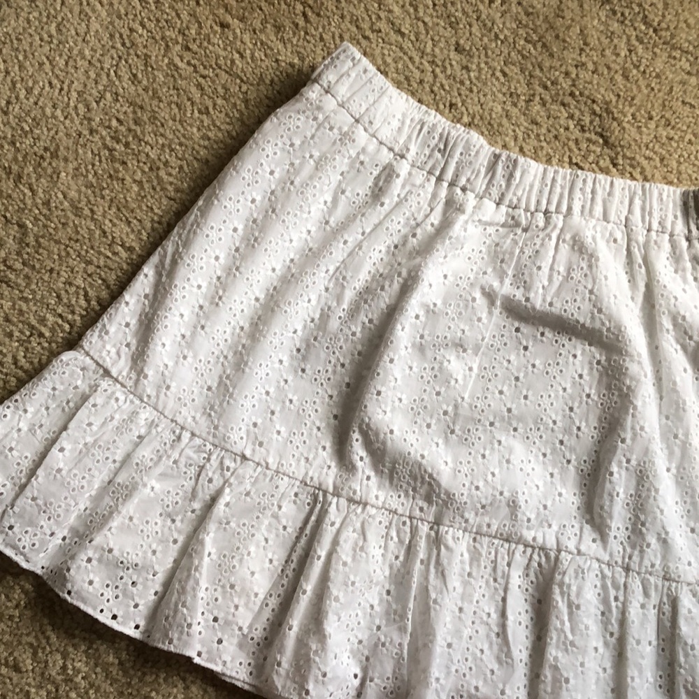 NWT Loft Outlet skirt white eyelet lined